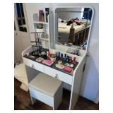 Nice Vanity W/ Lighted LED Mirror + Stool