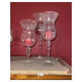 Set of 3 Crystal Candle Stands