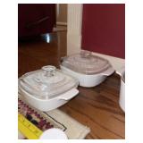(2) Corningware White Casserole Dish w/ Lid