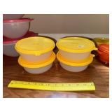 (4) Tupperware Bowls & Lids (Yellow)
