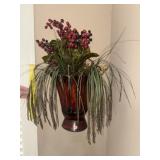Metal Wall Pocket Vase & Arrangement