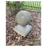 Concrete Ball Finnial W/ Square Base