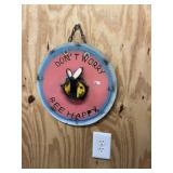 Metal Don't Worry Bee Happy Wall Decor