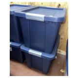 (2) Storage Totes & Lids (Blue)
