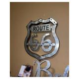 Metal 'Route 66' & 'Believe' Signs