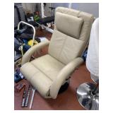 Beige Leather Reclining Chair