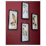 Set of 4 Oriental Jade Wall Decor