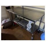 Stainless Commercial Kitchen Table (On wheels)