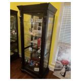 Nice Carved Cherry Display Curio (No Contents)