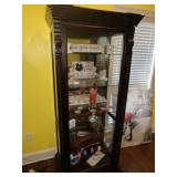 Nice Carved Cherry Display Curio (No contents)