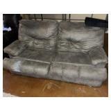 Suede Leather Sleeper Loveseat