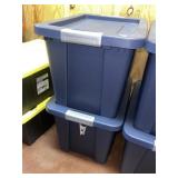 (2) Large Storage Totes & Lids (Blue)