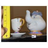 Disney Parks Ms Potts Ceramic Tea Pot & Cup