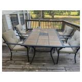 5 Pc Patio Set with Slate Top Table