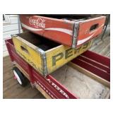 Vintage Pepsi & Coca Cola Wood Soda Crates