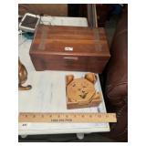 Small Cedar Trinket Box & Coaster Set