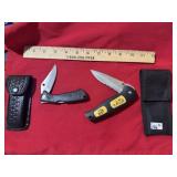 (2) Folding Knives & Sheaths