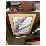 Framed Jim Mullen Hawk Print