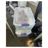 (2) Plastic Storage Totes / Lids