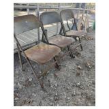 (3) Metal Folding Shop Chairs