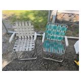 (2) Old School Folding Lawn Chairs