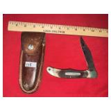 Vintage Uncle Henry Folding Knife  & Sheath