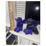 (2) Blue Glass Angels
