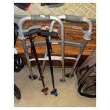 (2) Walking Canes & Walker