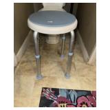 Blue Round Shower Stool