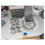 Black & White Vase + Sign Decor