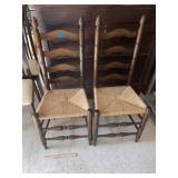Pr of Nice Ladder Back / Cane Bottom Chairs