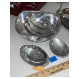 (3) Nambe Art Silver Bowls