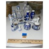 Blue & White Figurines & Bell Grp  (12 Pcs)