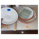 Orange / Plaid Bowls & Plates