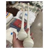 (2) Curtain Rods & Brown Sheer Curtains