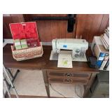 Kenmore Sewing Machine ~ Cabinet & Sewing Basket