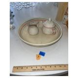 Stone Plate & Sugar & Creamer Set