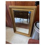 Gold Framed Beveled Wall Mirror
