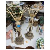 Pr of Basket Candle Stands