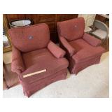 Pr of Maroon Arm /Chairs