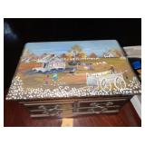 Cotton Picking Jewelry Box & Contents