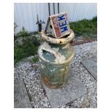 Vintage Milk Can & Birdhouse