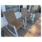 Pr of Nice Metal & Composite Wood Porch Rockers