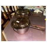 (2) Corning Visions Amber Sauce Pans