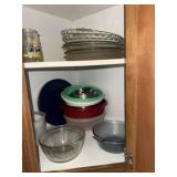 Pie Plates ~ Pyrex Bowls & Misc in Corner Cabinet