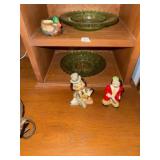 (2) VIntage Ash Bowls & Figurines (5 Pcs)