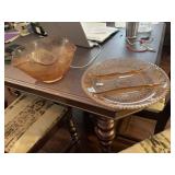 Pink Divied Tray & Pink Bowl