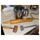 Wood Roll Pin ~ Sifter ~ Docker & Tenderizer