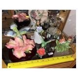 (5) Porcelain & Crystal Hummingbirds