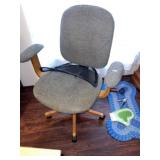 Gray Computer Arm Chair & Back Support